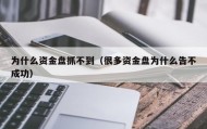 为什么资金盘抓不到（很多资金盘为什么告不成功）